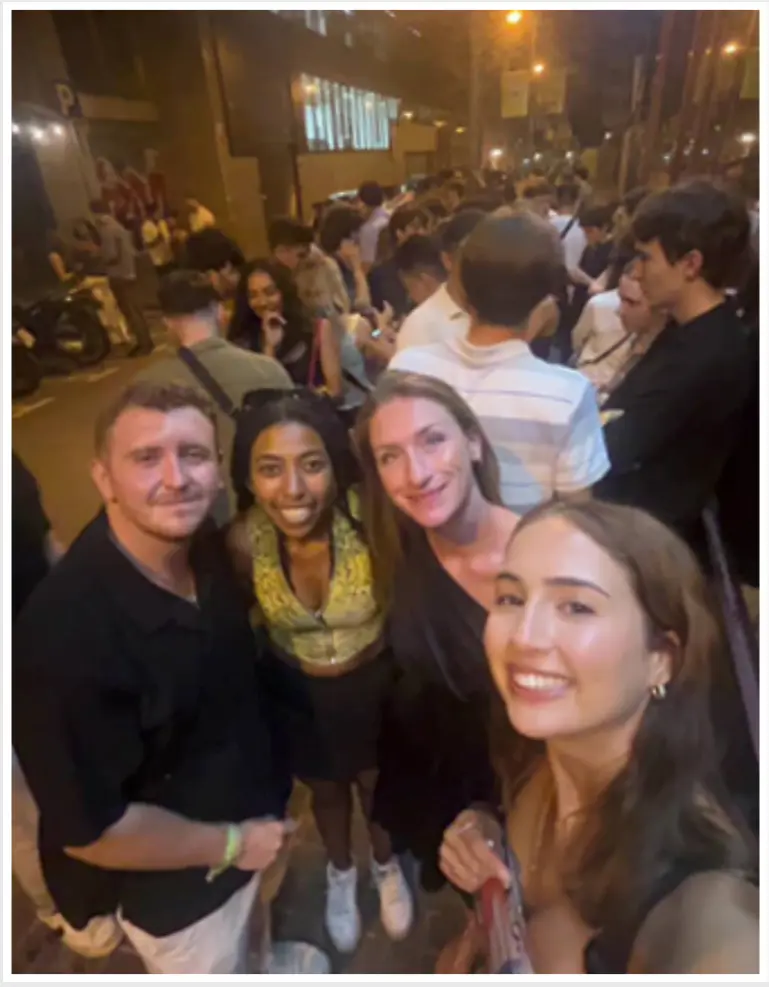 Erasmus students smiling together